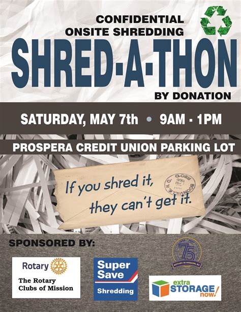 Bring your confidential documents for drive-thru, on-site shredding. . Shred a thon 2023 dates